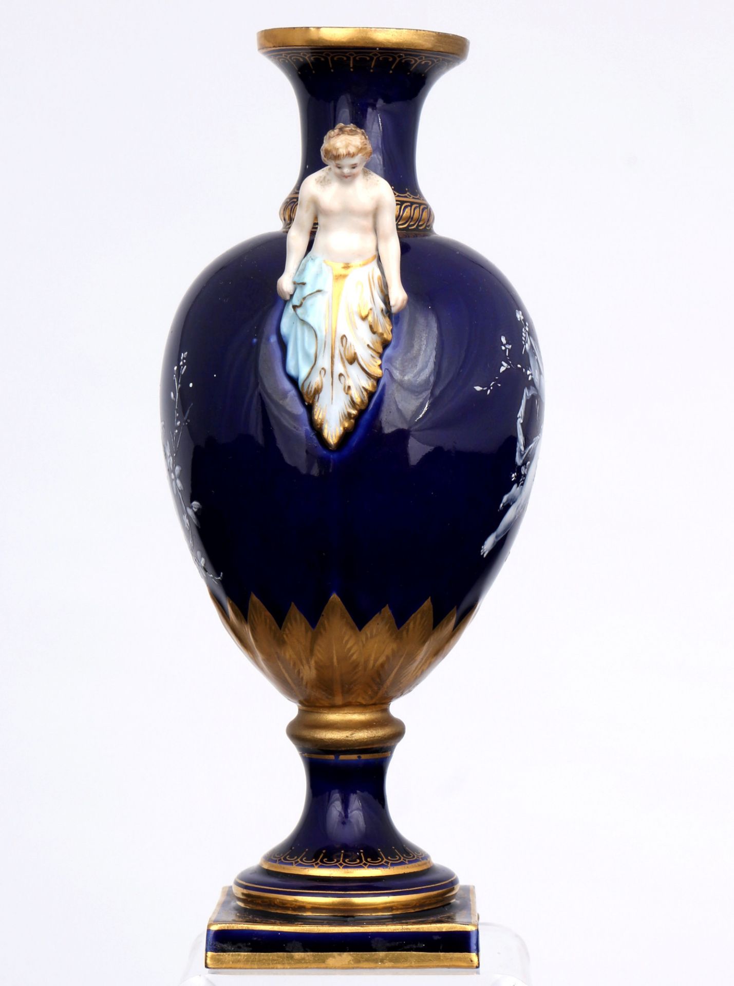 Meissen Pate-sur-Pate kobaltblau Balustervase 1.Wahl, Knaufmarke, splendor baluster vase royal blue  - Bild 4 aus 6