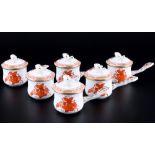 Herend Apponyi Orange 6 Schokoladentassen, chocolate lid cups,