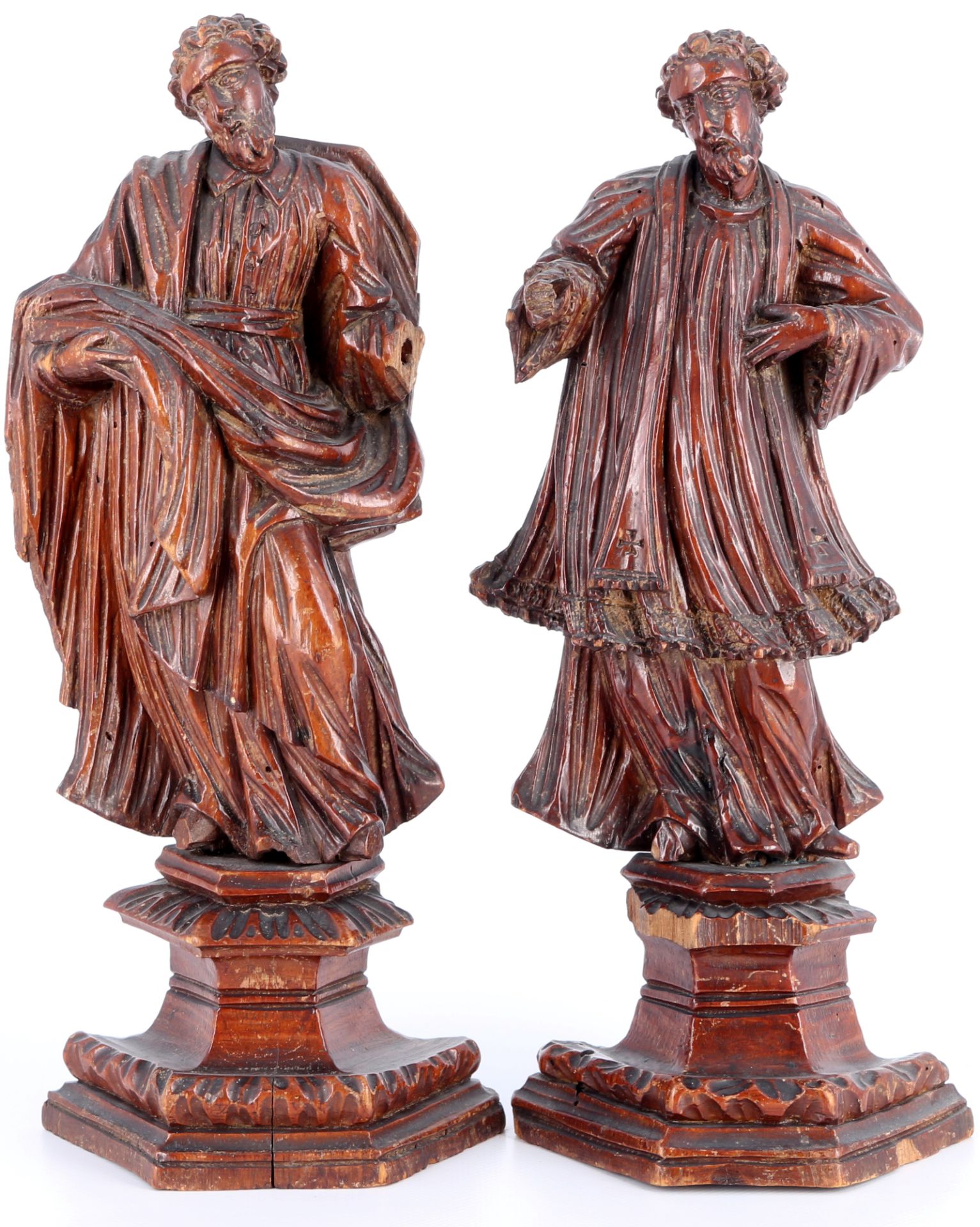 2 figures of saints 18th century, 2 Heiligenfiguren 18. Jahrhundert,