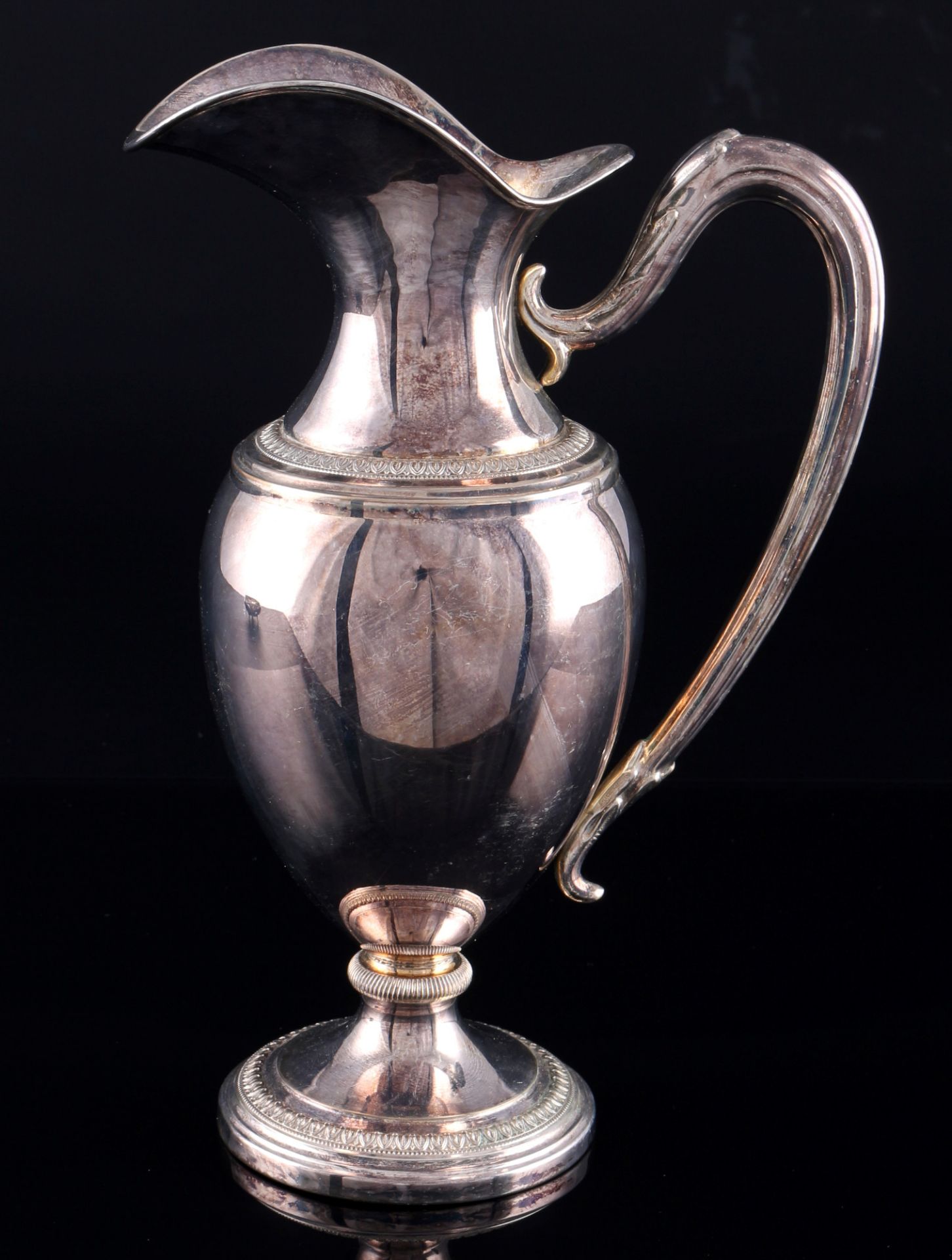 800 Silber Krug, Kerzenständer und Schale, silver jug with candlestick and bowl, - Bild 3 aus 5