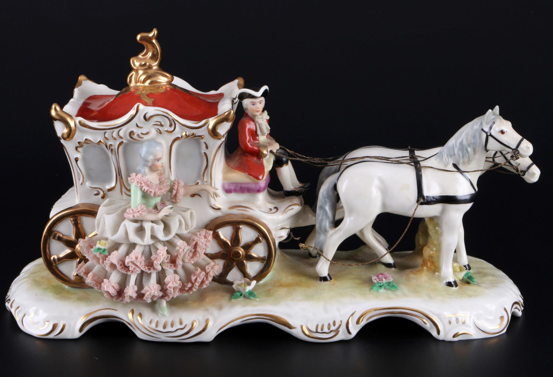 Dresden / Schaubach horse carriage and ballet dancer, Kutsche und Ballerina, - Image 3 of 7