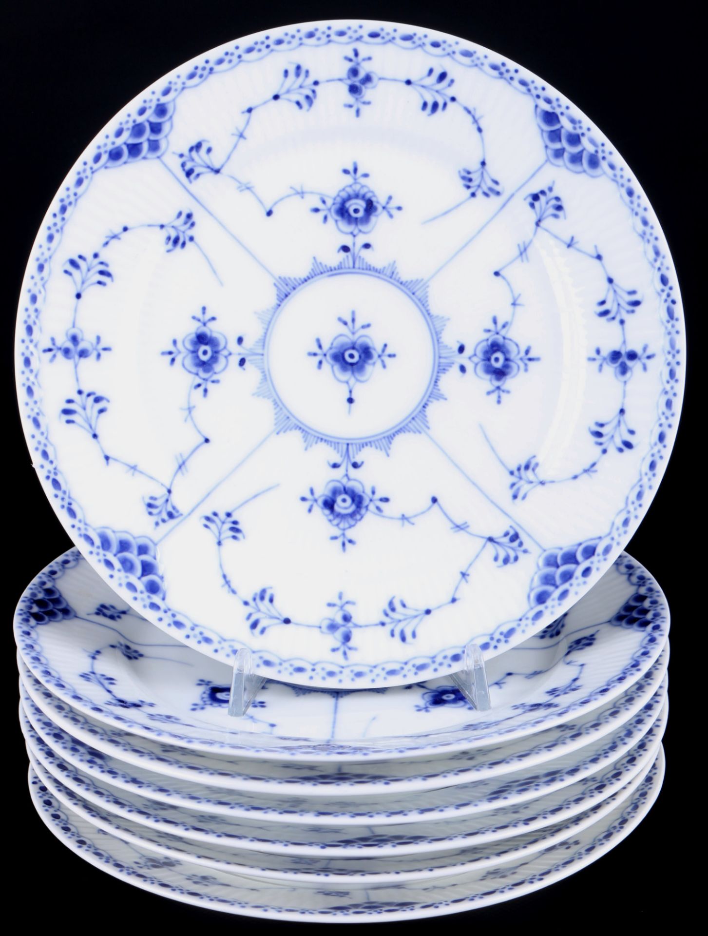 Royal Copenhagen Musselmalet 6 Teller, porcelain plates,