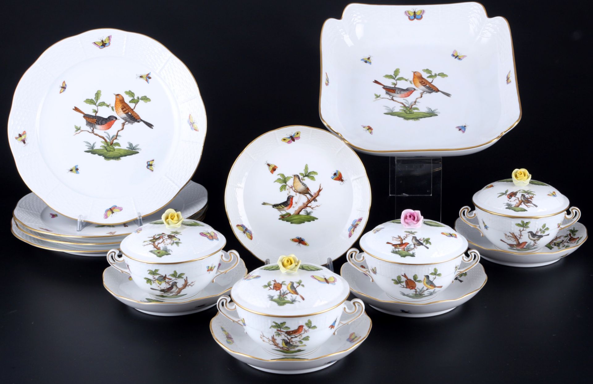 Herend Rothschild Speiseservice für 4 Personen, dinner service for 4 pers.,