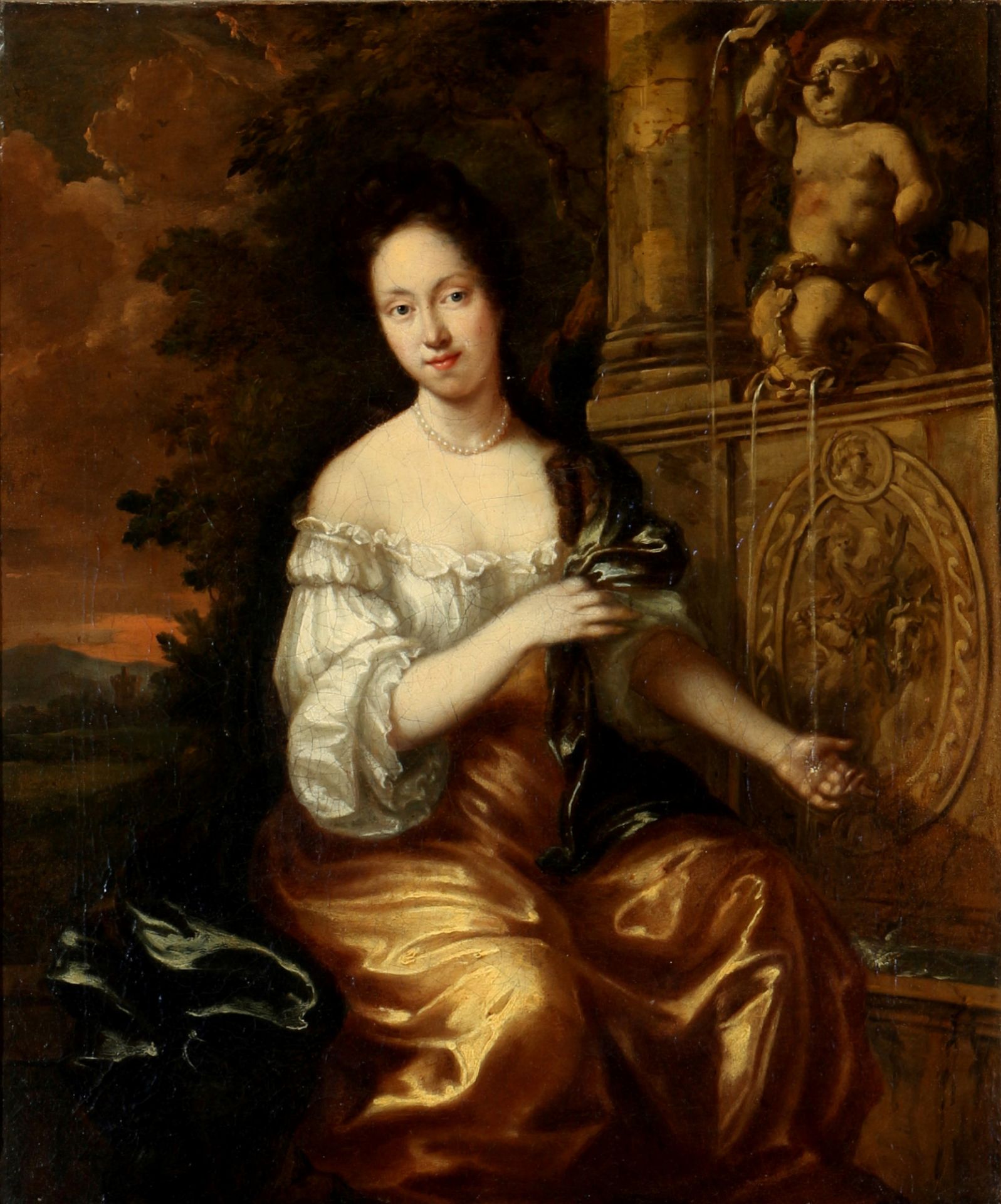 Old Master 18th century portrait of a young noblewoman, Altmeister Portrait einer jungen Adeligen am