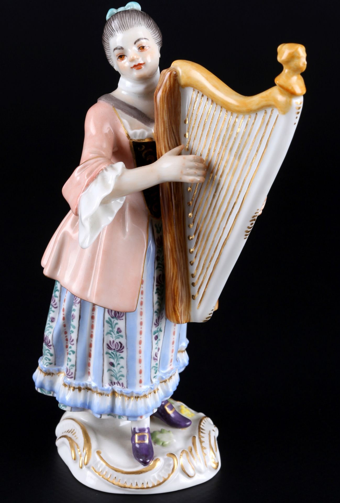 Meissen Galante Chapel harp player 1st choice, Galante Kapelle Harfenspielerin 1.Wahl,