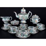 China Famille Rose Teeservice Qing-Dynasty 19. Jahrhundert, tea service 19. Century,