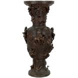 China Bronze riesige Bodenvase 18./19. Jahrhundert, H 101 cm, giant vase,