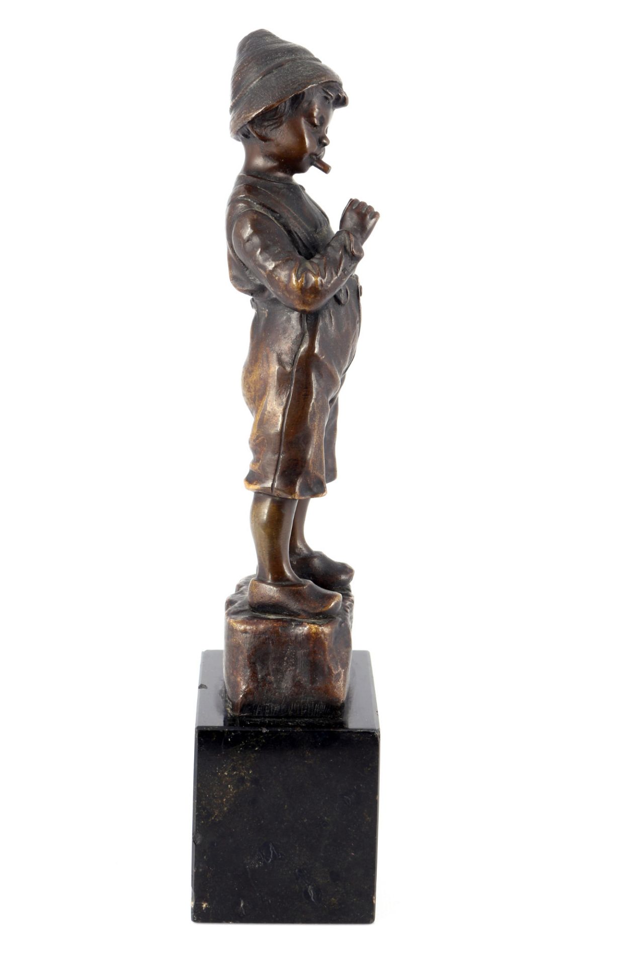 Julius Paul Schmidt-Felling (1835-1920) Bronze Junge mit Zigarette, boy with cigarette, - Bild 4 aus 5