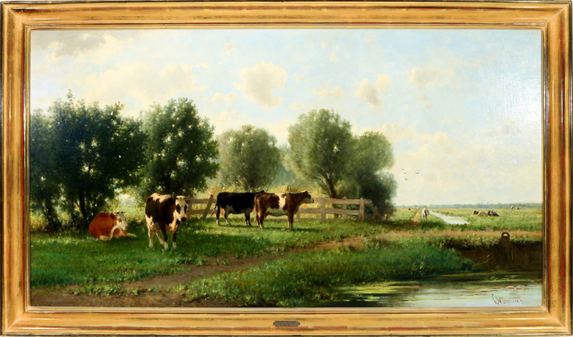 Cornelis I WESTERBEEK (1844-1903) landscape with cows, Landschaft mit Kühen, - Image 2 of 4