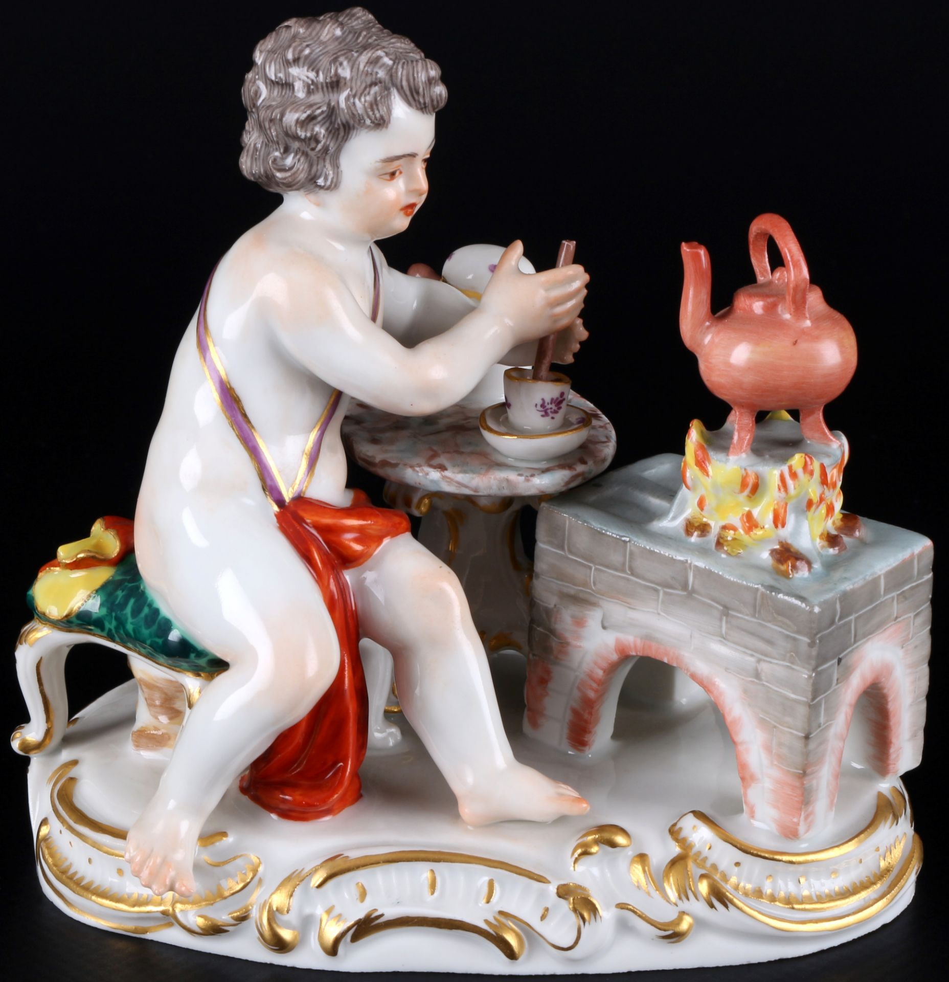 Meissen Four Elements Allegory of Fire 1st choice, J.J. Kaendler, Allegorie der Feuer 1. Wahl,