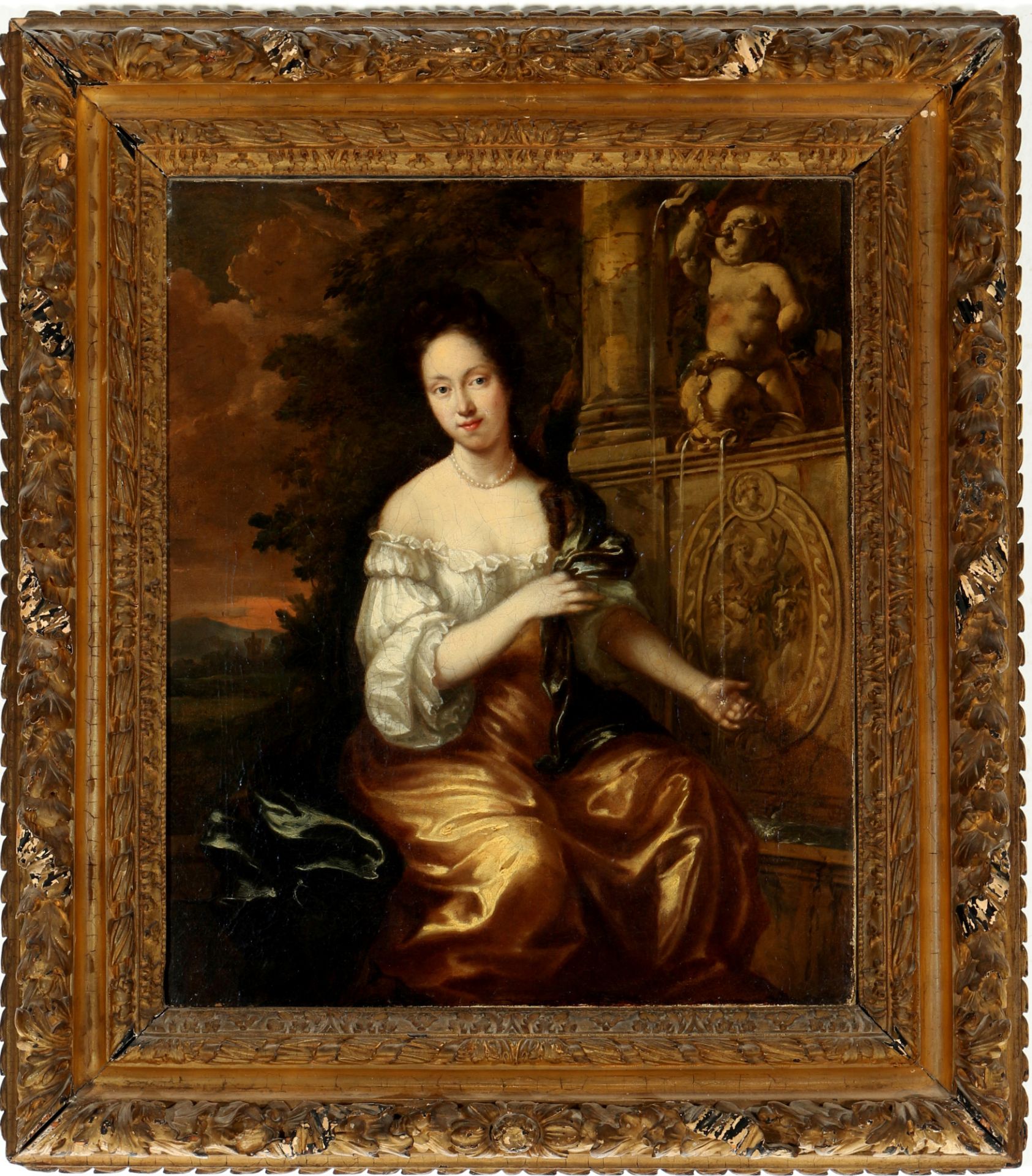 Old Master 18th century portrait of a young noblewoman, Altmeister Portrait einer jungen Adeligen am - Image 2 of 3