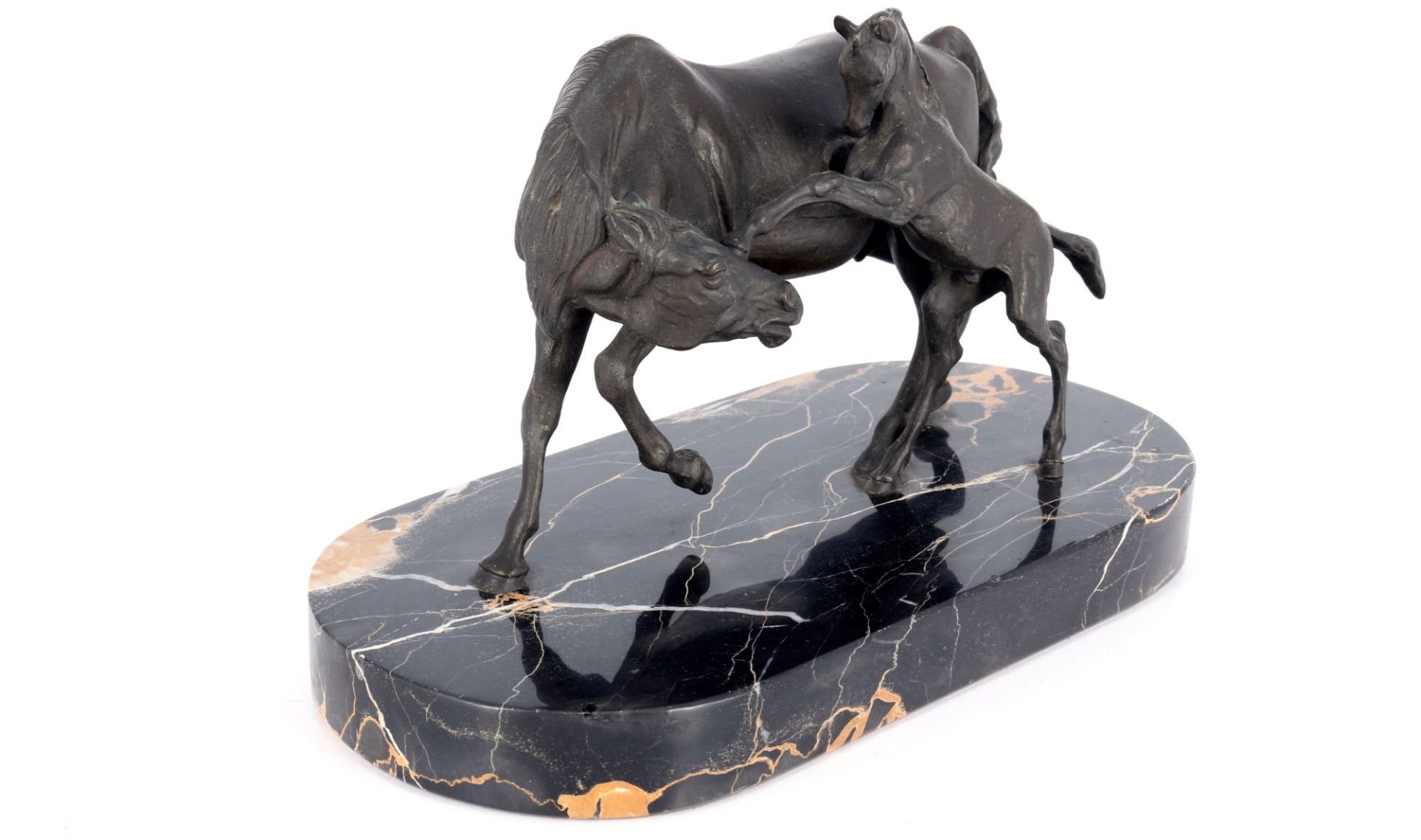 Bronze Pferd mit Fohlen, horse with foal, - Bild 2 aus 4