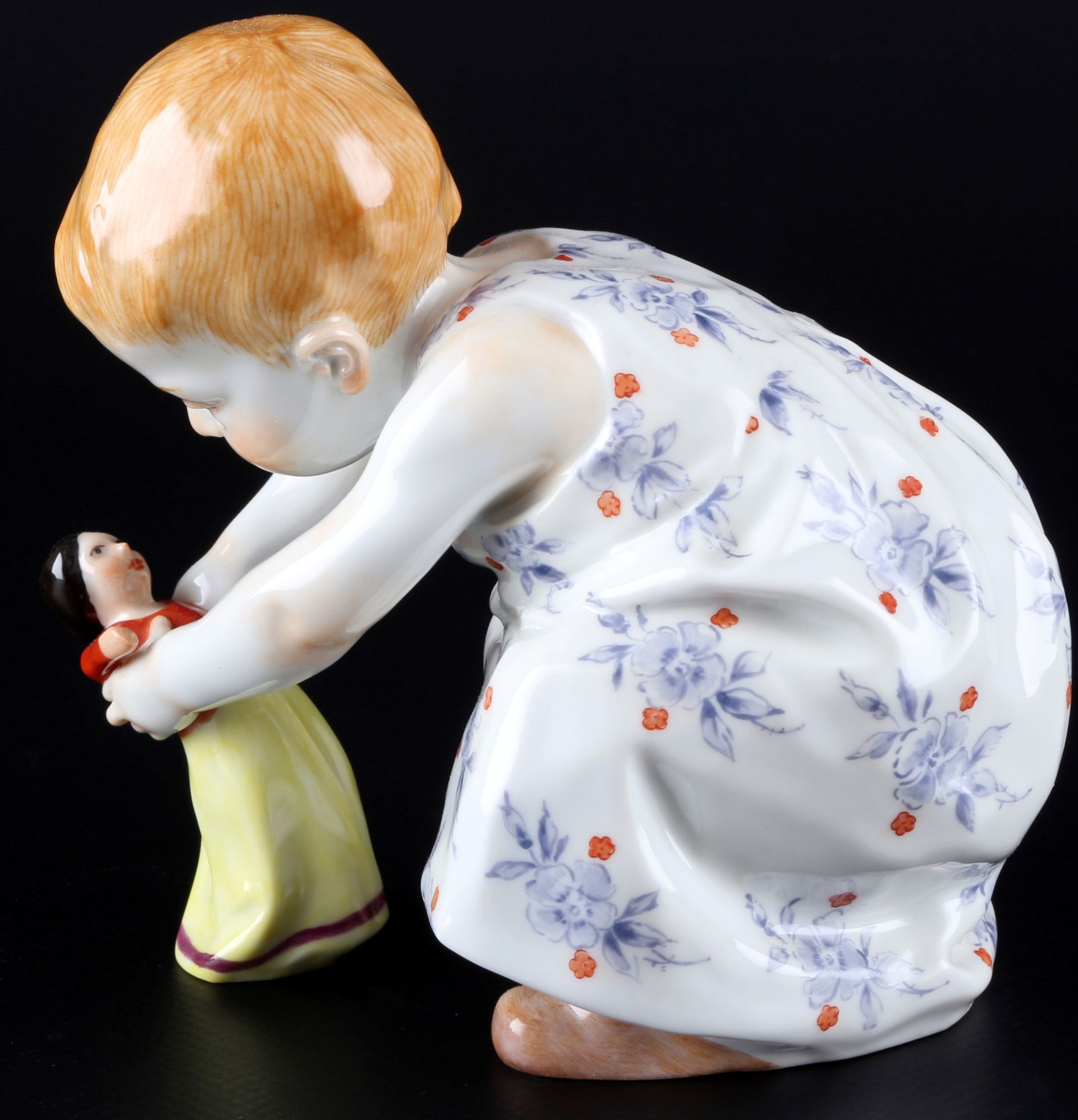 Meissen Hentschel child with puppet 1st choice, Hentschelkind mit Puppe 1.Wahl, - Image 3 of 5