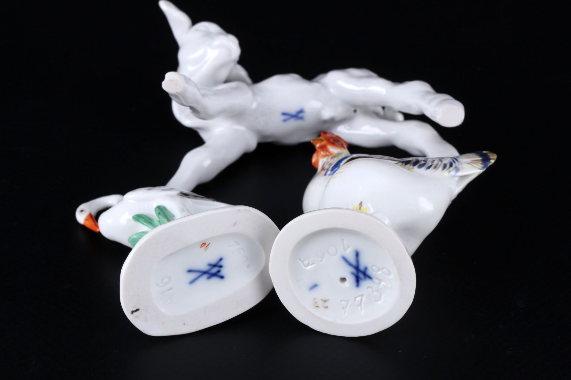Meissen lamb with rooster and stork 1st choice, Lamm mit Hahn und Storch 1.Wahl, - Image 6 of 8