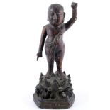 China Bronze Buddha als Knabe 17. Jahrhundert, Bronze Buddha as a boy 17th century,