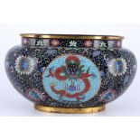 China Cloisonne Schale / Übertopf Qing Dynasty um 1900, bowl / cachepot around 1900
