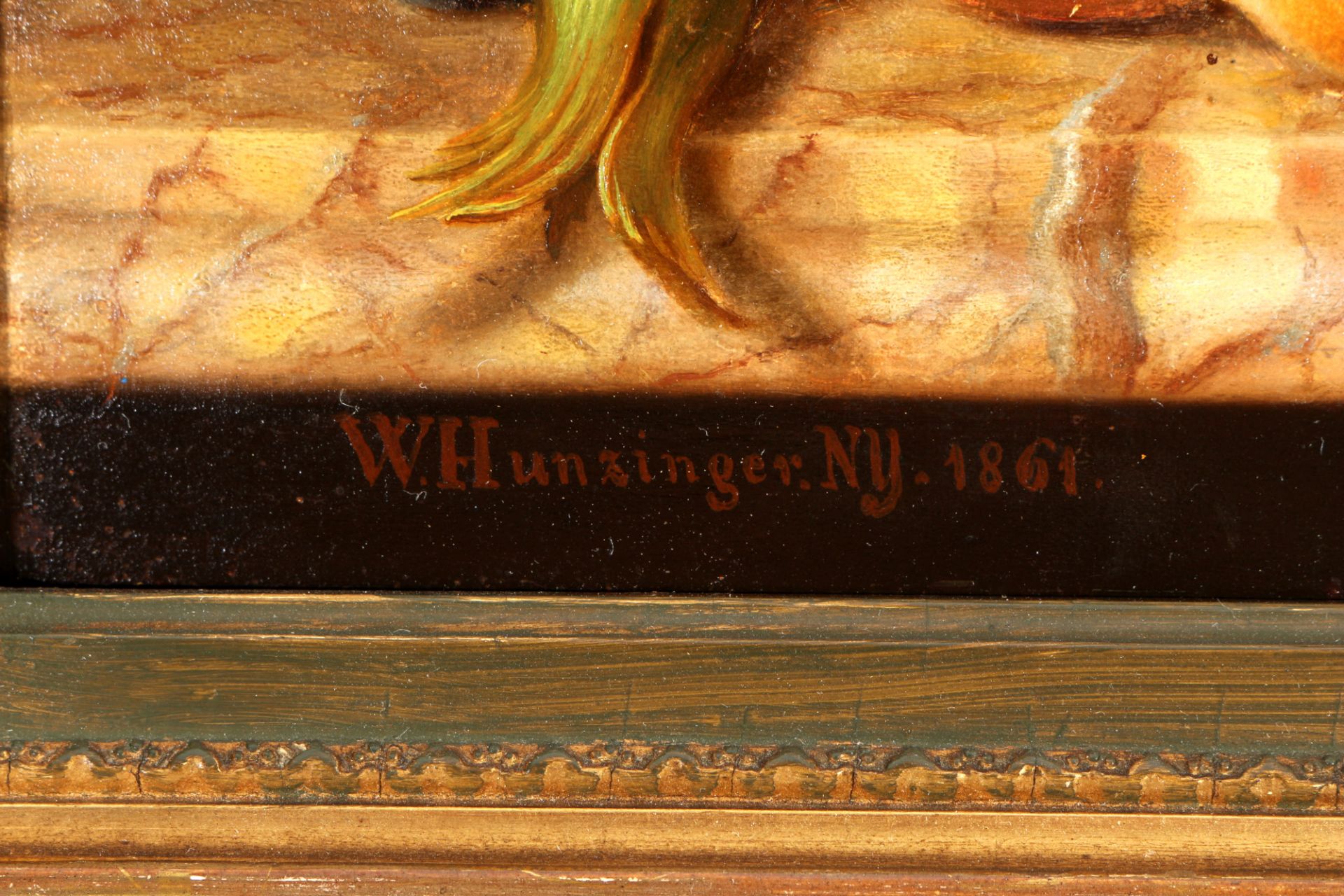 Werner HUNZINGER (1816-1861) still life with fruits 1861, Stillleben mit Früchten, - Image 3 of 4