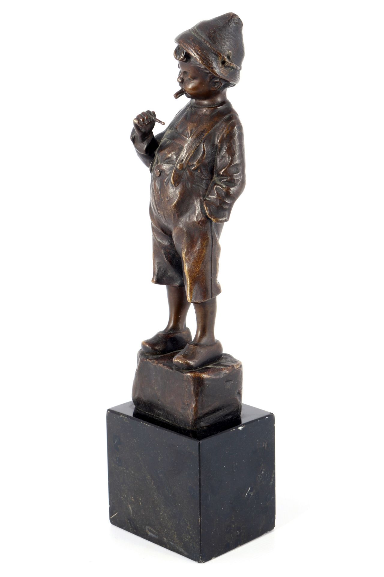 Julius Paul Schmidt-Felling (1835-1920) Bronze Junge mit Zigarette, boy with cigarette, - Bild 2 aus 5