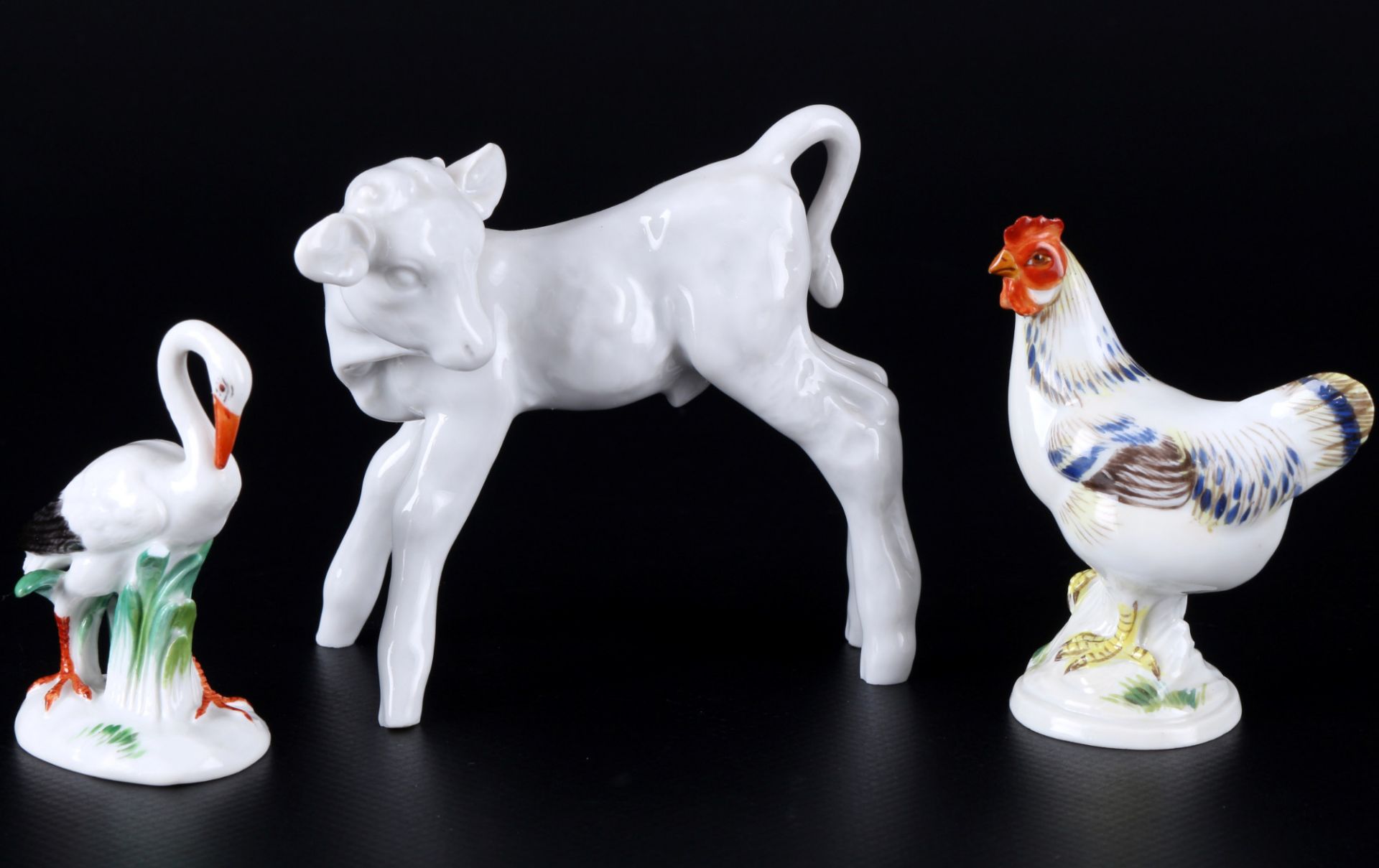 Meissen lamb with rooster and stork 1st choice, Lamm mit Hahn und Storch 1.Wahl,