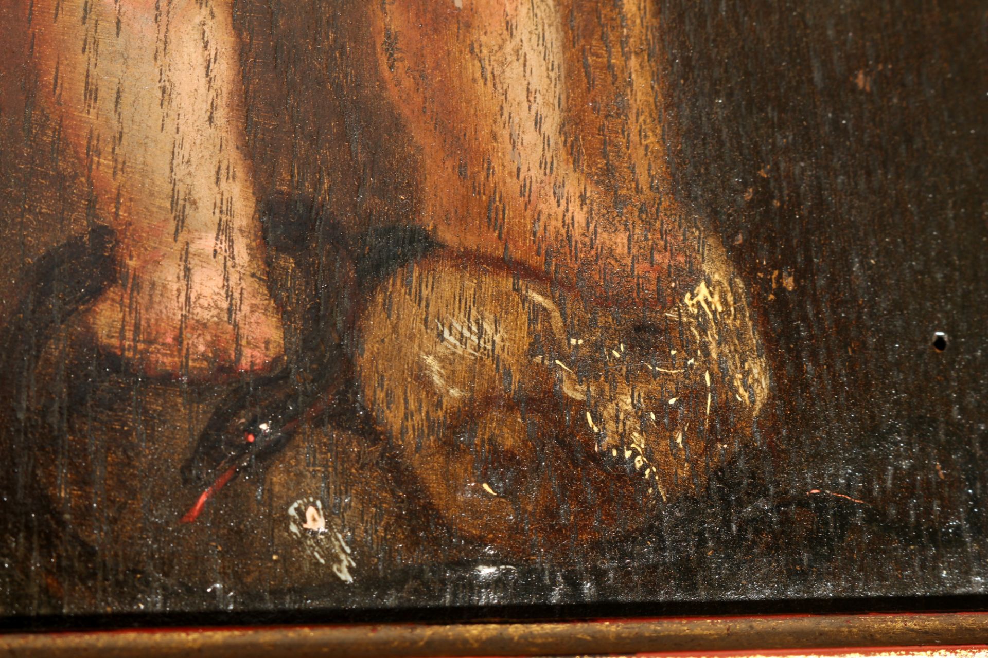 Old master 17th century cherub standing on skull and snake, Altmeister 17. Jahrhundert, Putto stehen - Image 4 of 4