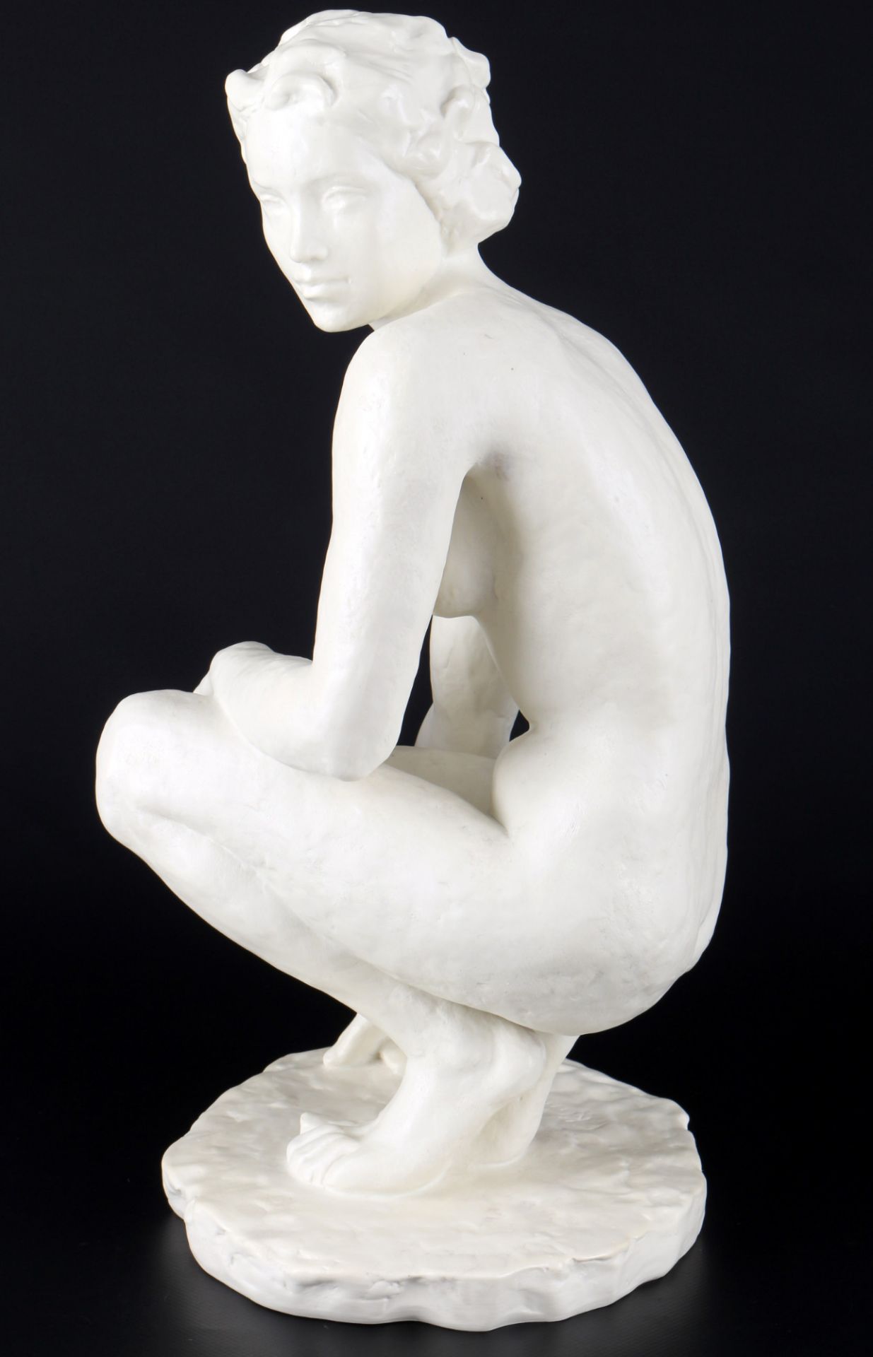 Rosenthal large crouching female nude act, Fritz Klimsch, weiblicher hockender Akt, - Image 3 of 6