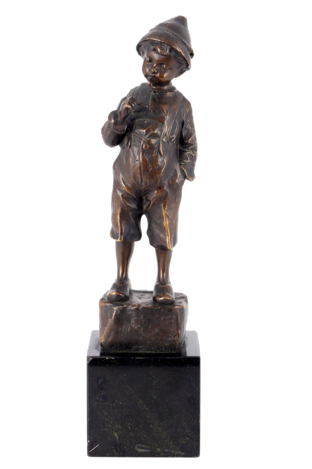 Julius Paul Schmidt-Felling (1835-1920) Bronze Junge mit Zigarette, boy with cigarette,