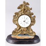 Viennese bronze clock with cupid with lion, Austria 19th century, Wiener Bronze Vorderzappler Amor m