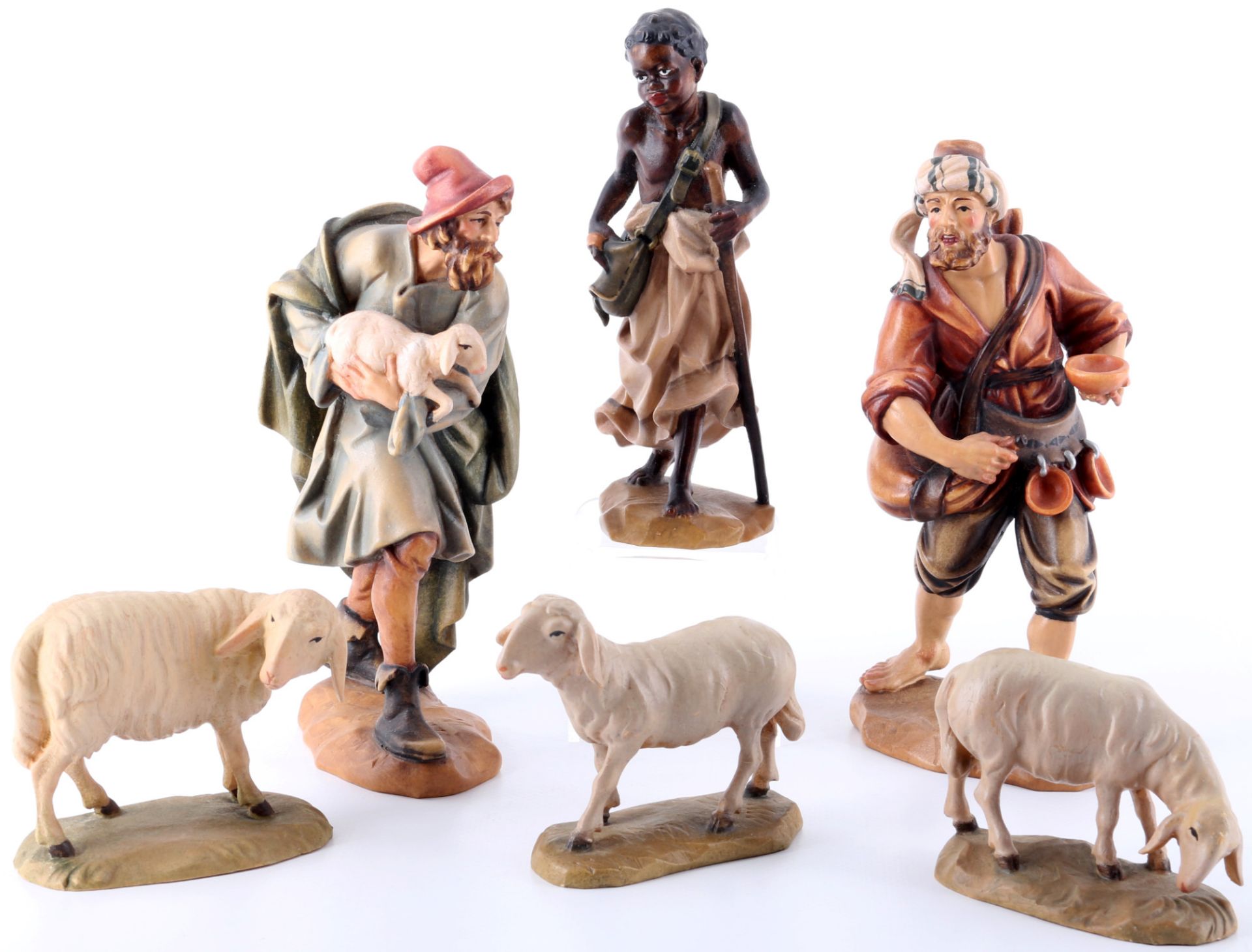 Gregor Sodermanns 6 large wooden nativity figures, Holz, Krippenfiguren,