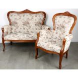 Baroque style seating set, couch and armchair, Sitzgarnitur im Barockstil