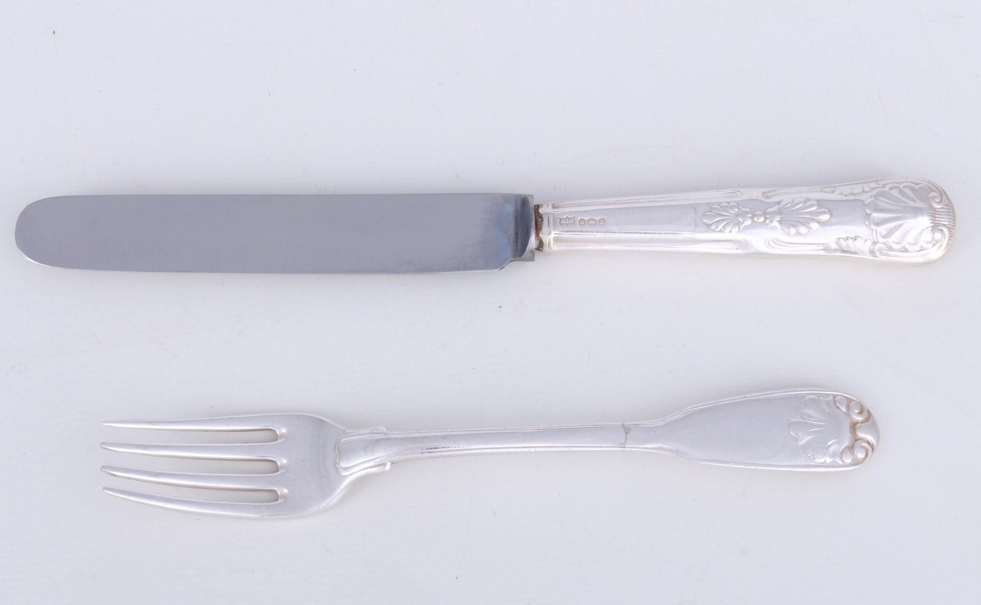 925 sterling silver cutlery set for 6 person, Mappin & Webb England from 1912, Silber Menügabeln & M - Image 2 of 4