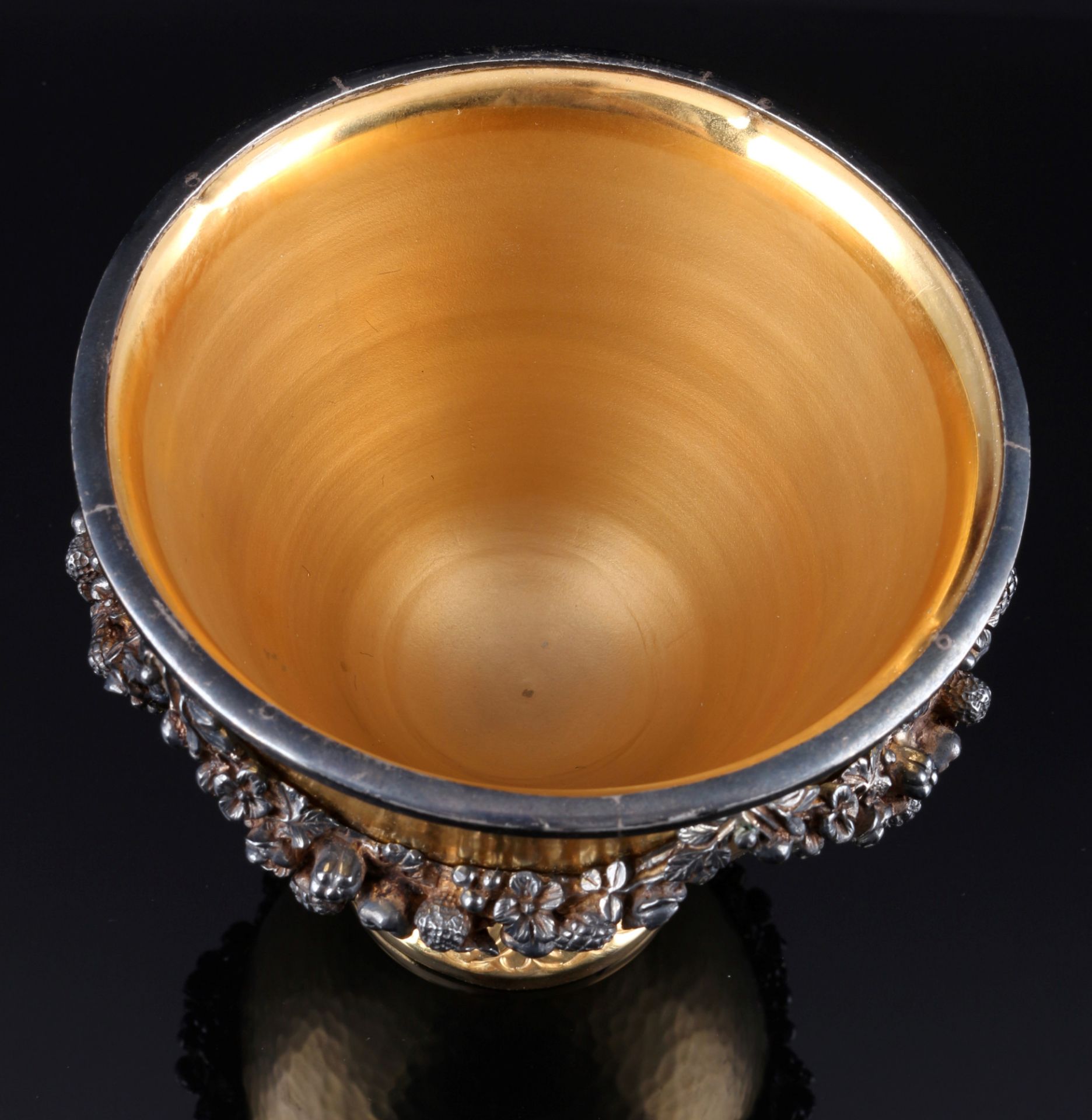 Ilias Lalaounis bronze goblet with 925 silver rim, Ilias Lalaounis Bronze Kelch mit 925 Silberrand, - Image 2 of 5