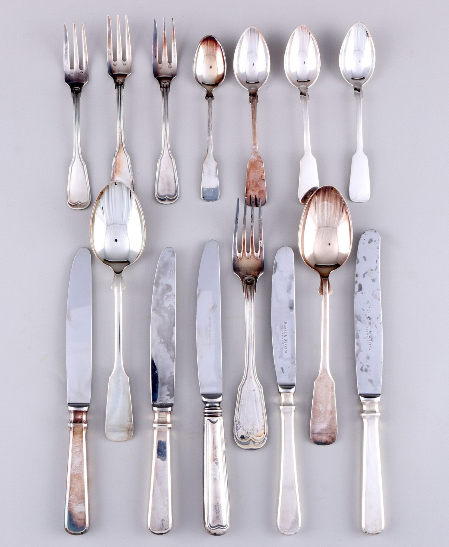 Robbe Berking 925 Silber 15-teiliges Besteck, Robbe Berking silver 15-piece cutlery,