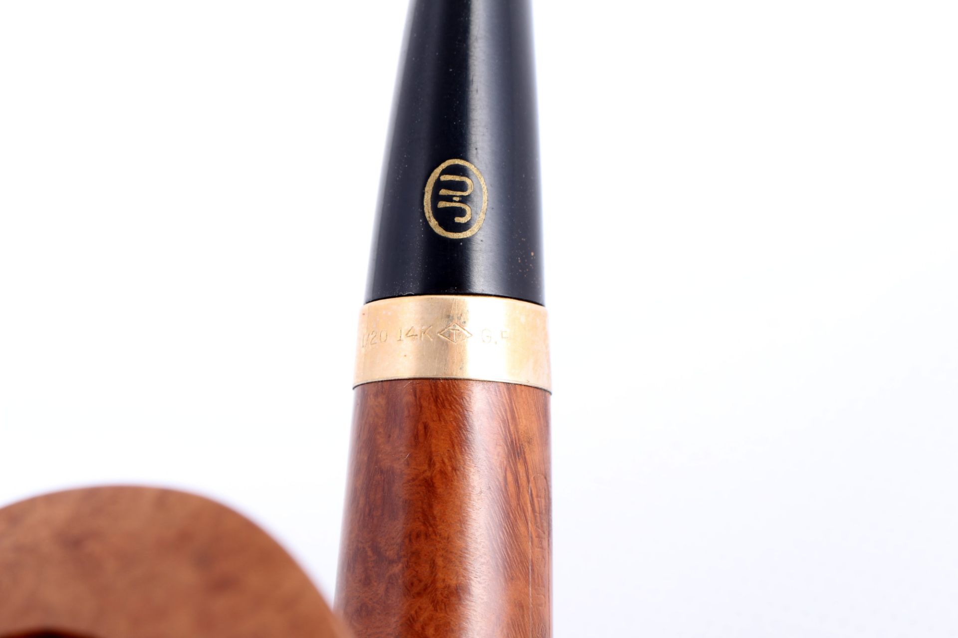 James Upshall tabacco pipe with 14K gold mount, Tabakpfeife mit 585 Gold, - Image 5 of 7