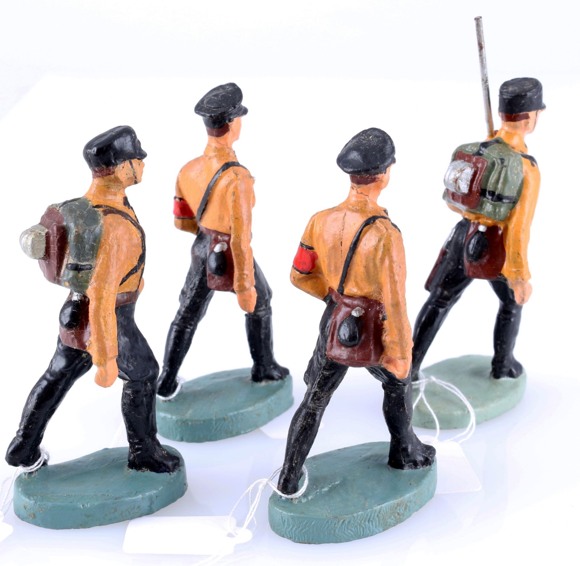 Elastolin 4 marching soldiers before 1945, marschierende Soldaten, - Image 4 of 5
