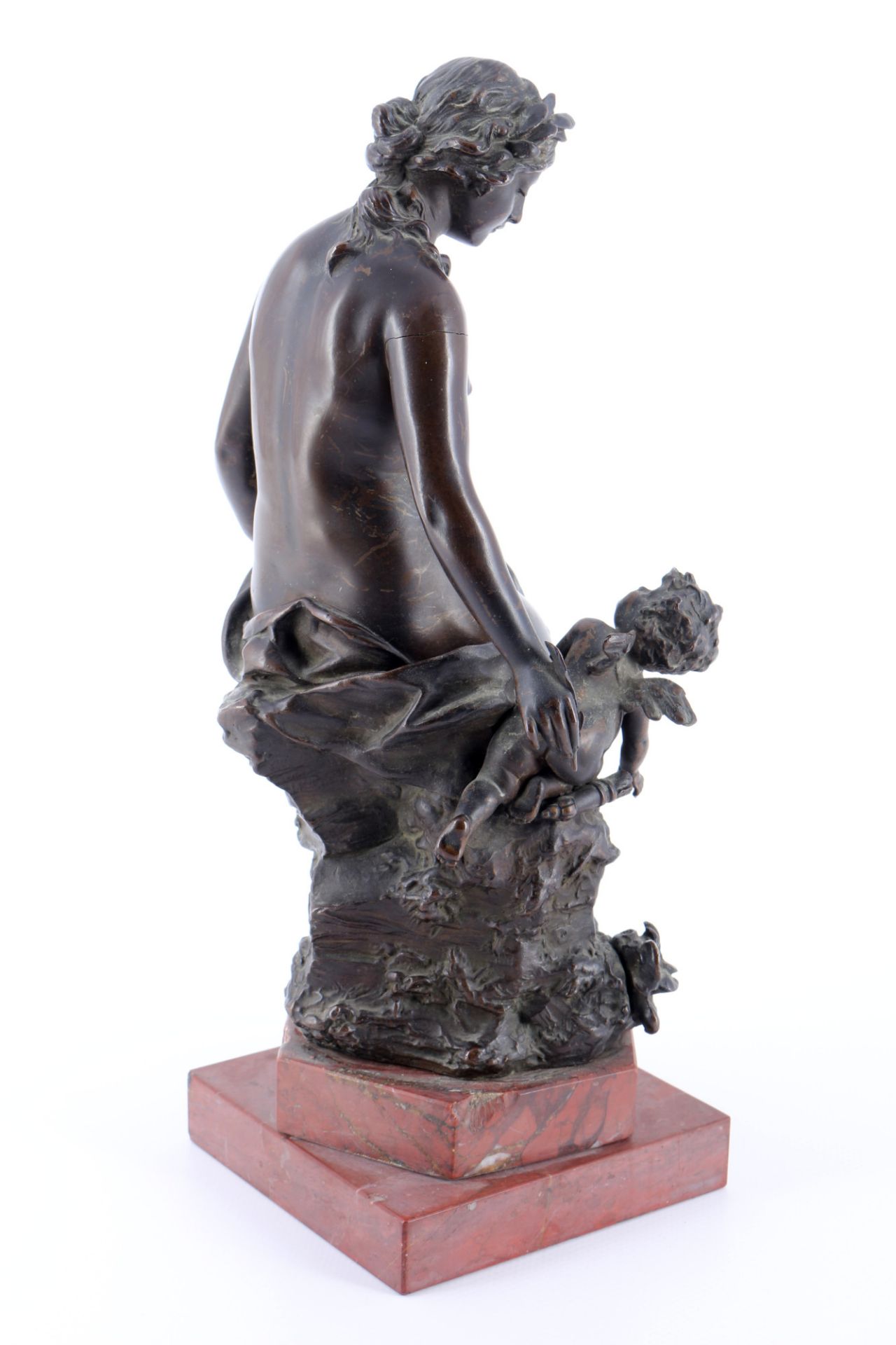 19th century sculptor, J. NEELS, female nude with Cupid, Frauenakt mit Amor - Image 3 of 6