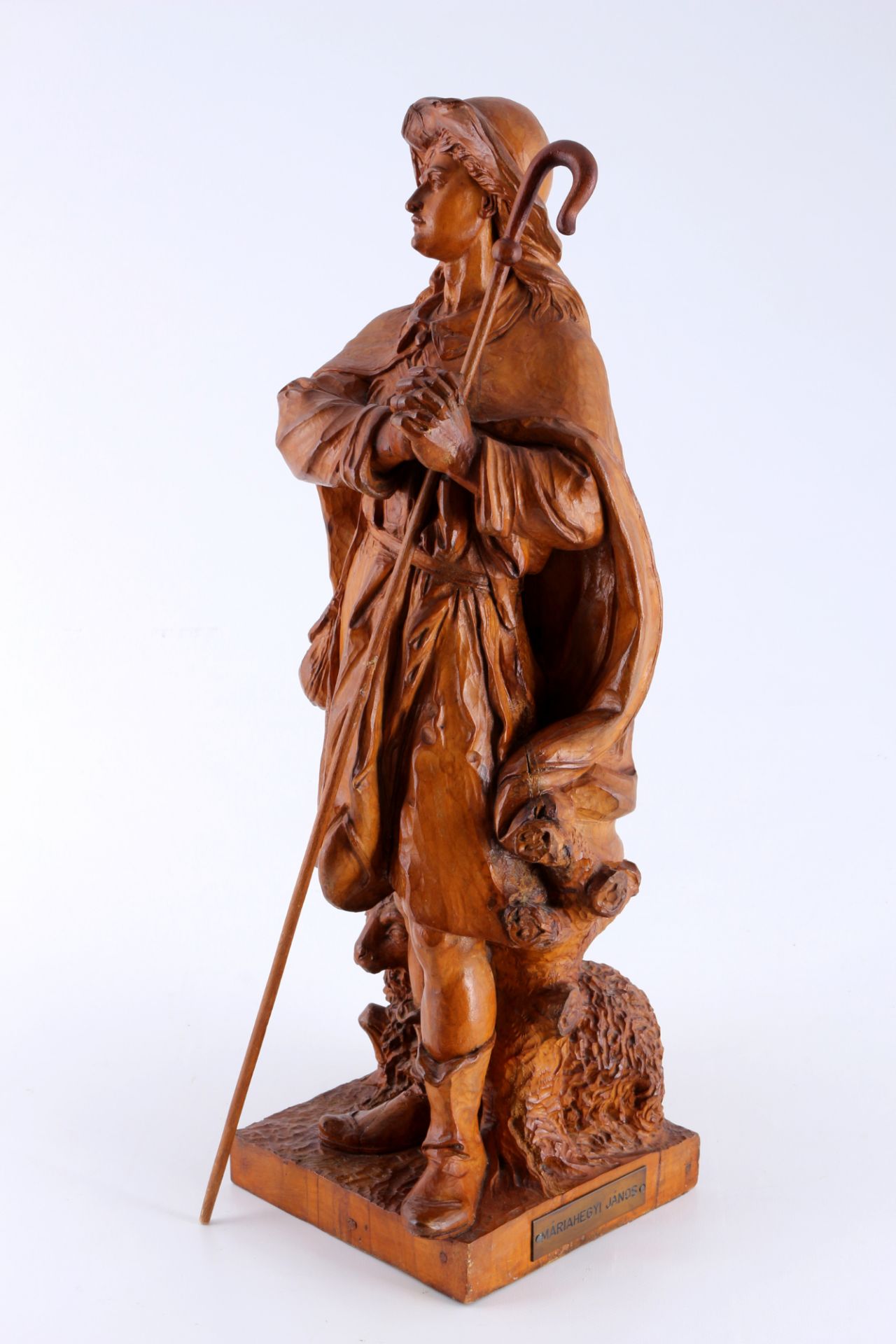 Janos MARIAHEGYI (1925-2001) wooden figure of Saint Wendelin, Heiligenfigur Vendel, - Image 2 of 6