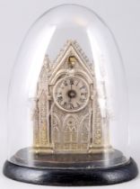 Kleine Türmchenuhr mit Glasdom Österreich um 1900, turret clock with glass dome Austria around 1900,