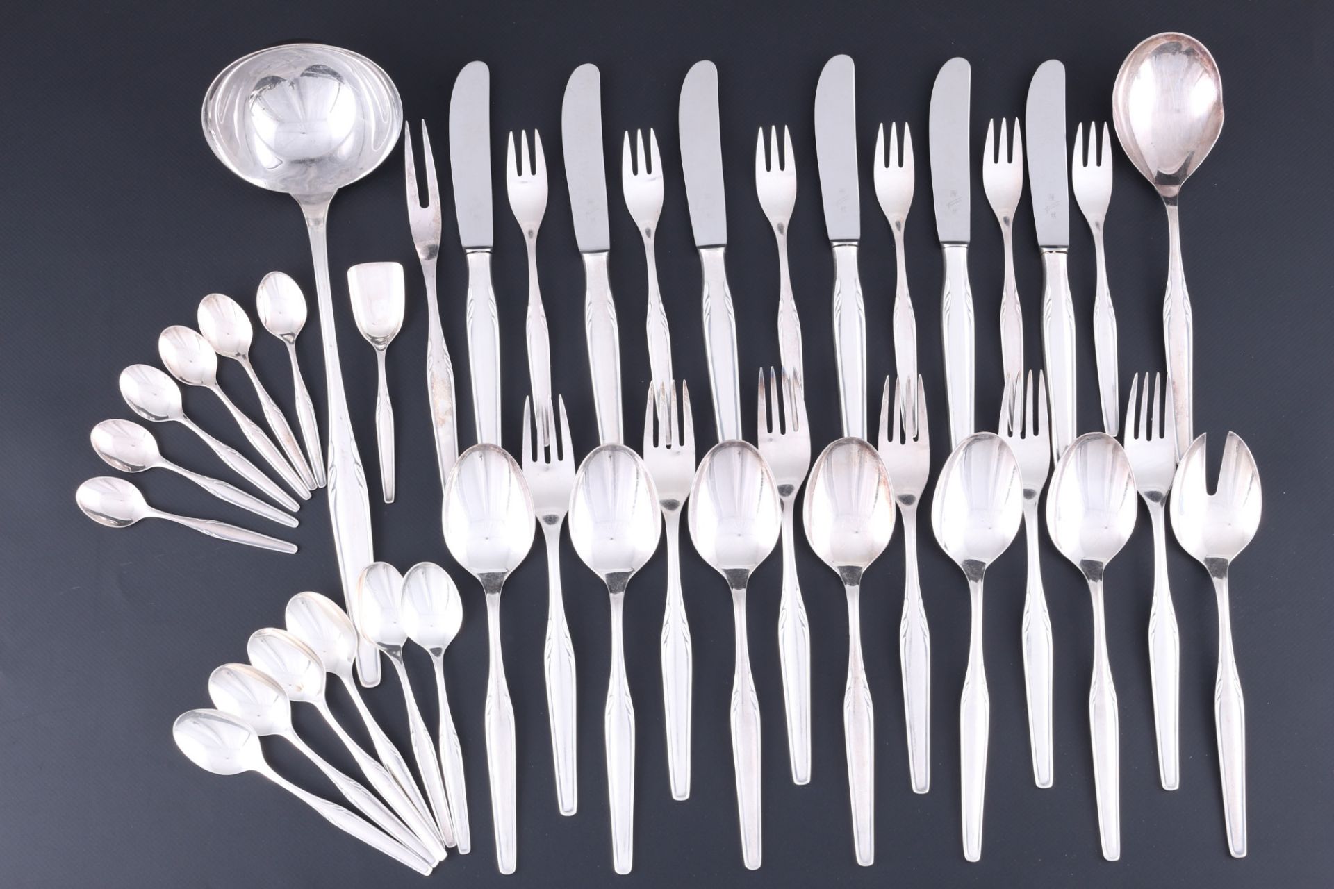 WMF Paris 800 silver cutlery for 6 persons, Silberbesteck für 6 Personen,