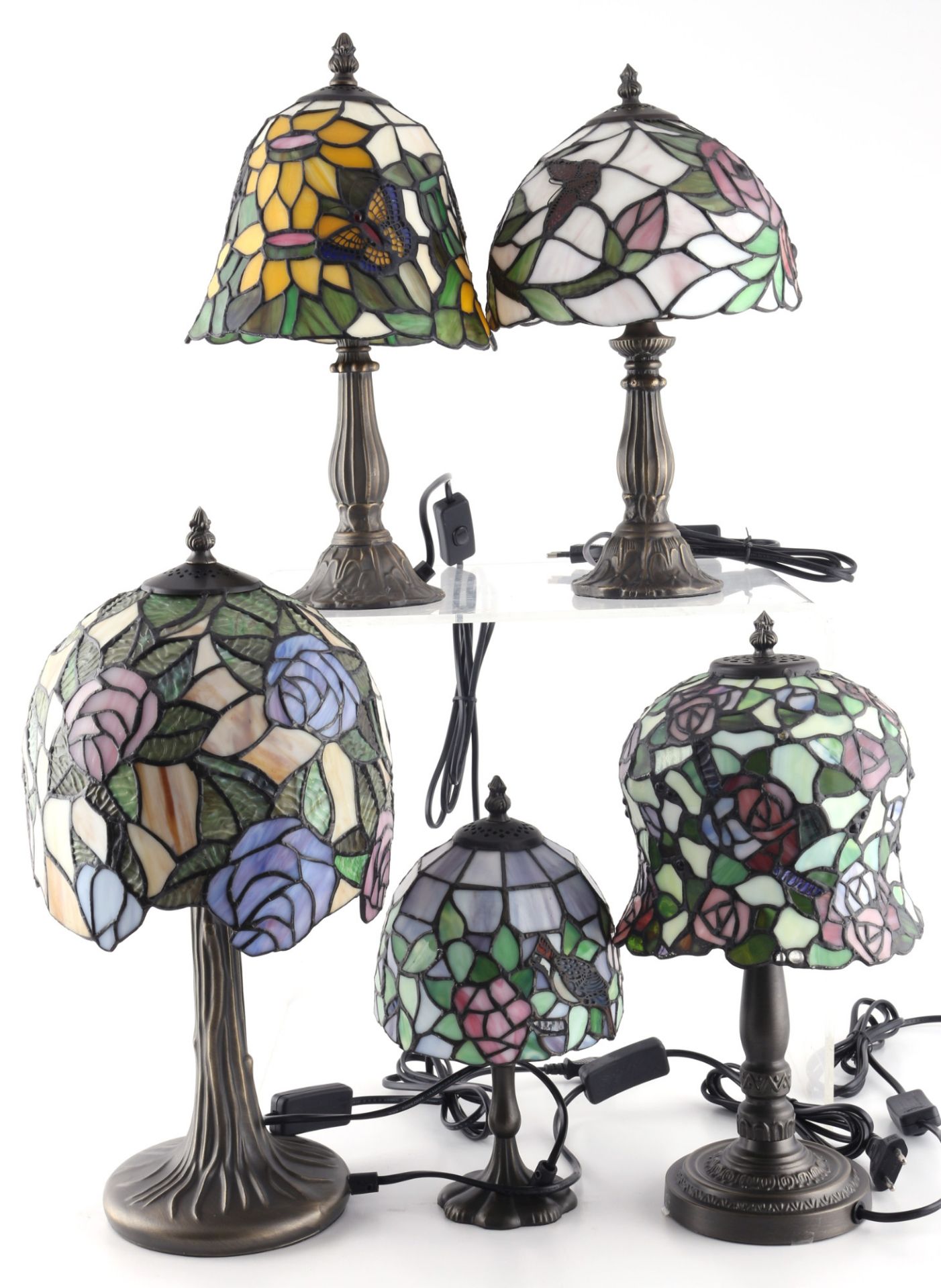 Tiffany-Stil 5 Tischlampen, table lamp design,