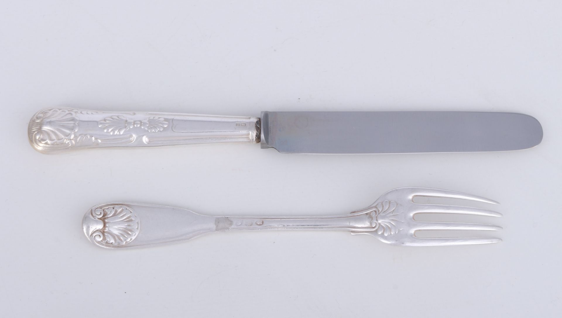 925 sterling silver cutlery set for 6 person, Mappin & Webb England from 1912, Silber Menügabeln & M - Image 3 of 4