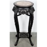 Großer Beistelltisch mit Marmorplatte H 90,5 cm, side table with marble plate,