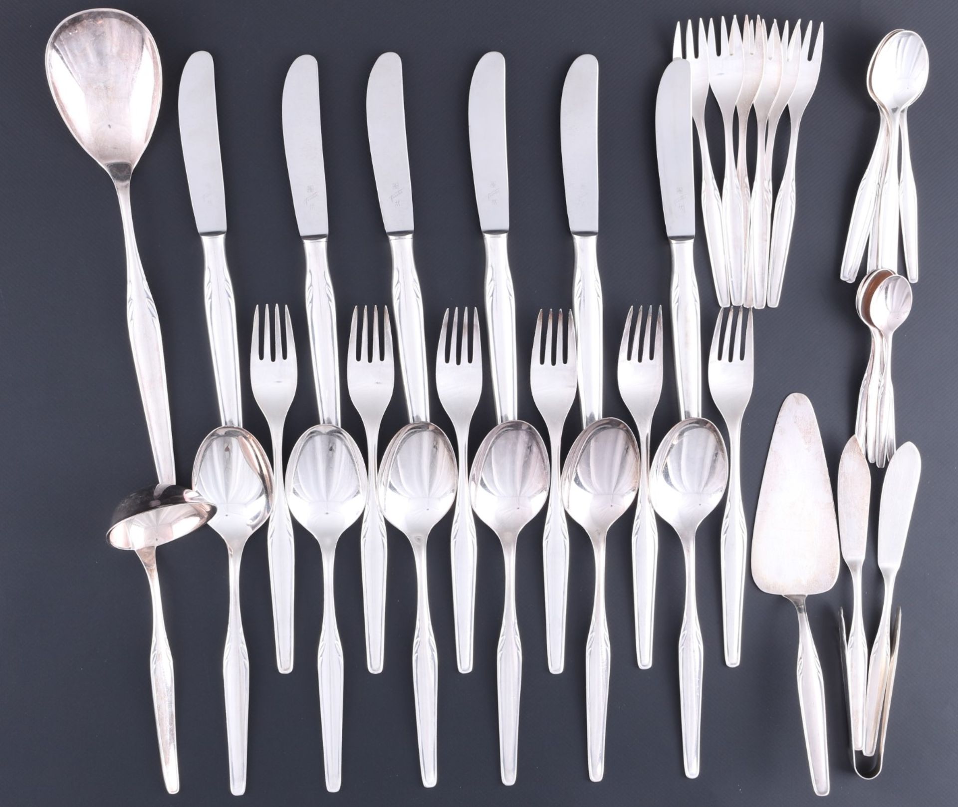 WMF Paris 800 silver cutlery for 6 persons, Silberbesteck für 6 Personen,