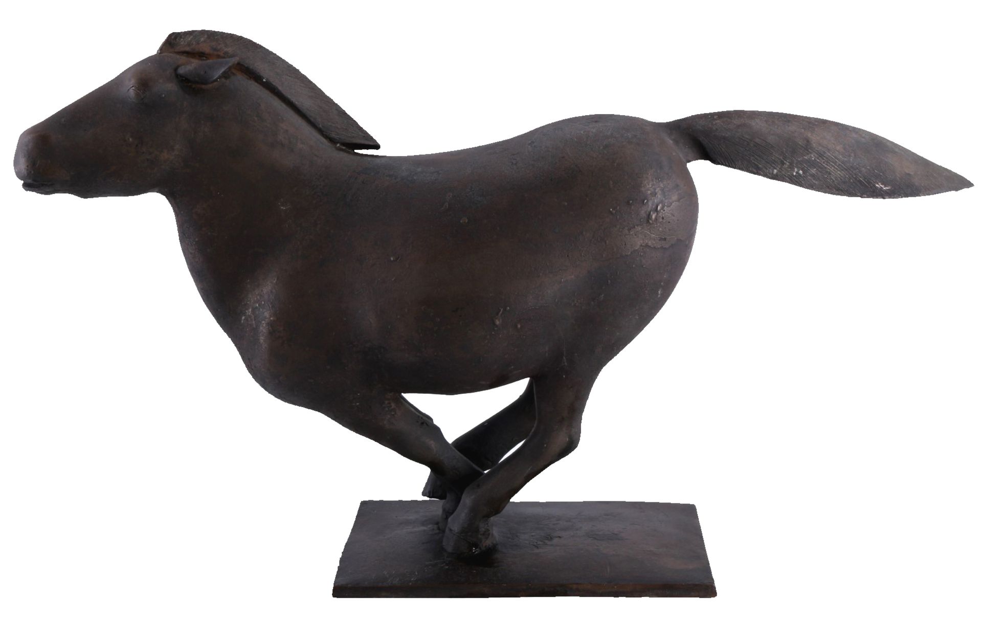 Rolf NIDA-RUEMELIN (1910-1996) bronze large fleeing horse, Bronze großes flüchtendes Wildpferd,