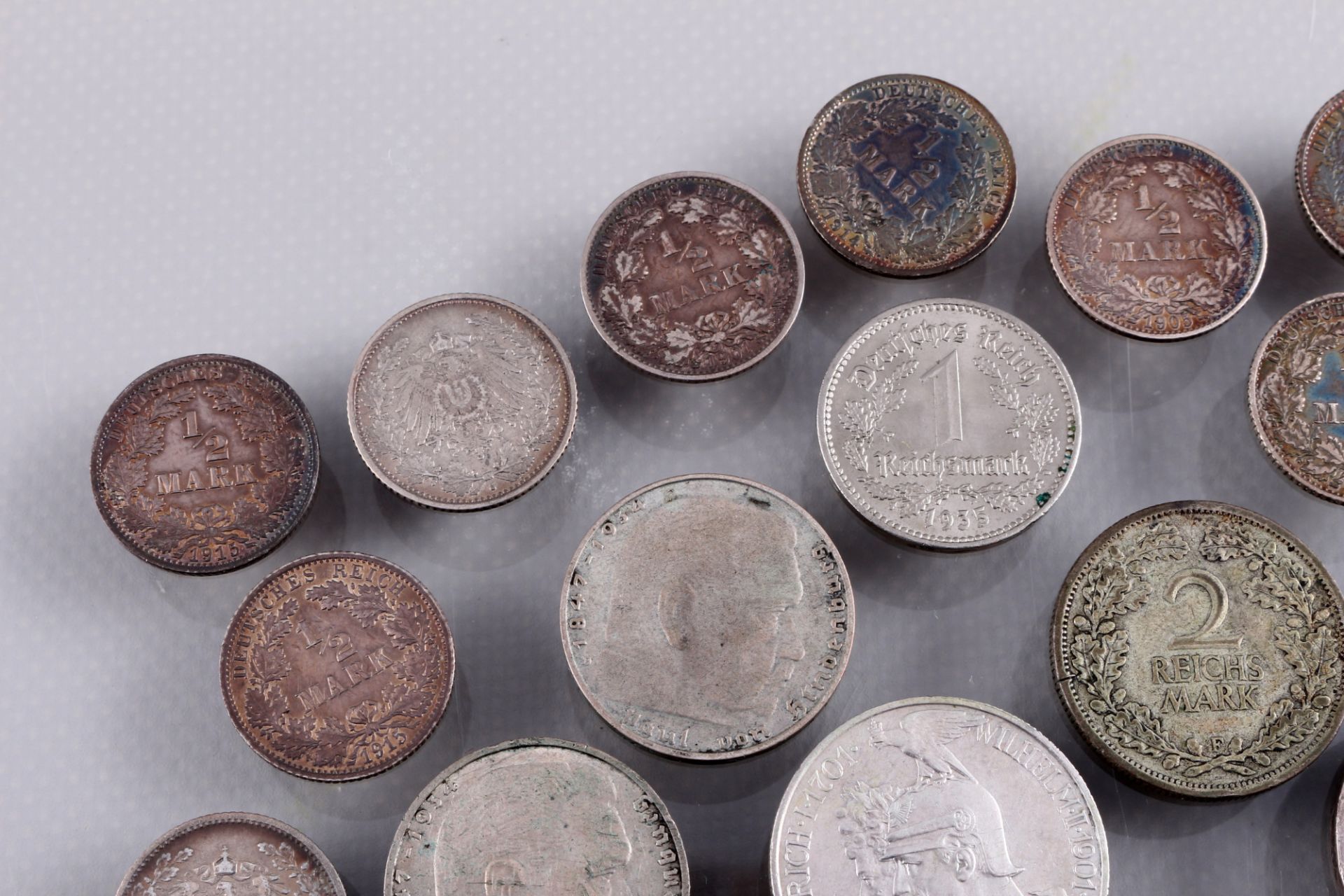 26 Silbermünzen - Deutsche Mark 1894-1939 Kaiserreich, 26 silver coins - German Mark 1894-1939 Empir - Bild 2 aus 6