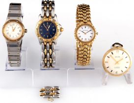 3 Damen Armbanduhren und Taschenuhr, women's wrist watches and pocket watch,