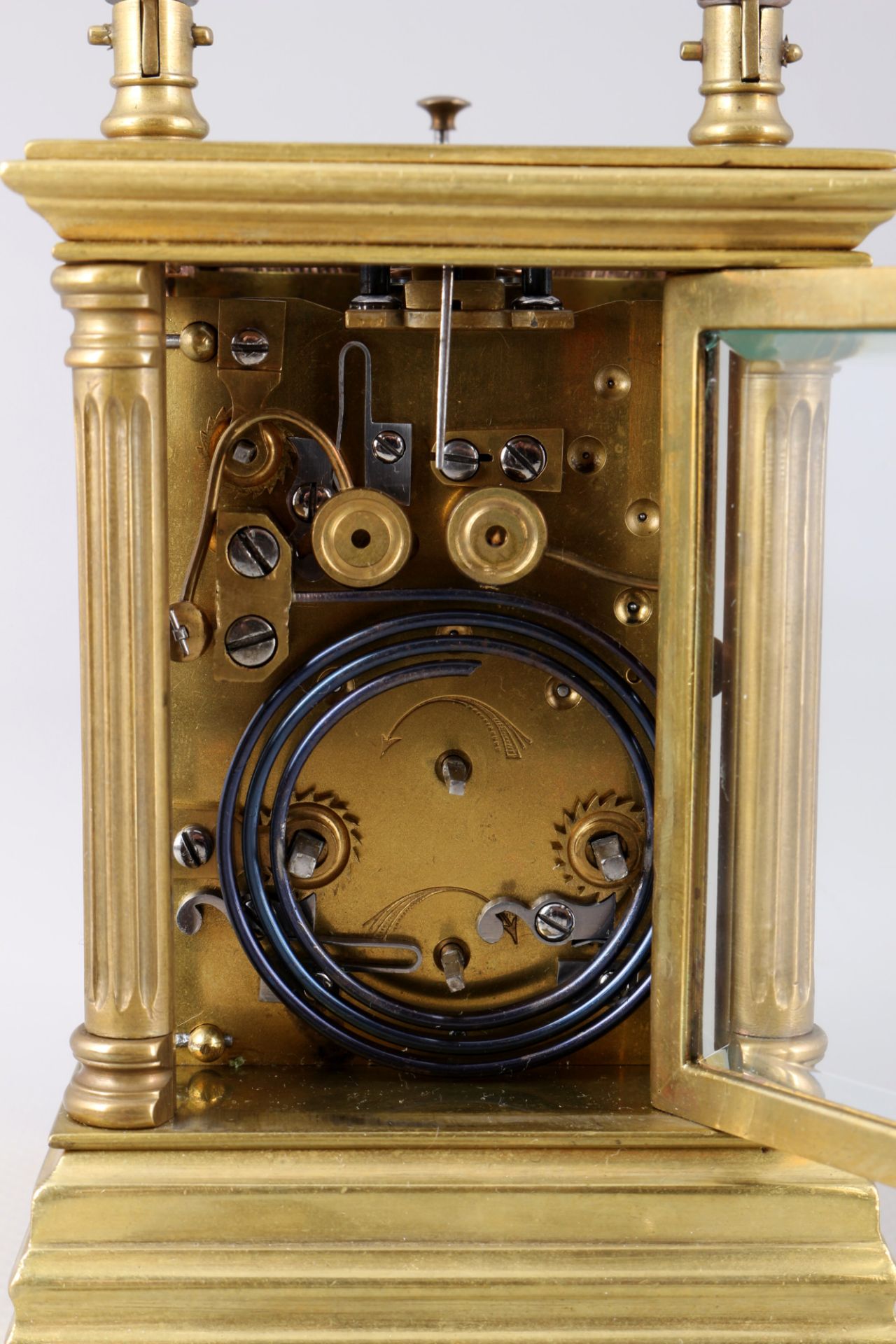 Fench carriage clock around 1900, Petit Sonnerie Reiseuhrmit Wecker, - Image 5 of 7