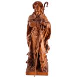 Janos MARIAHEGYI (1925-2001) wooden figure of Saint Wendelin, Heiligenfigur Vendel,