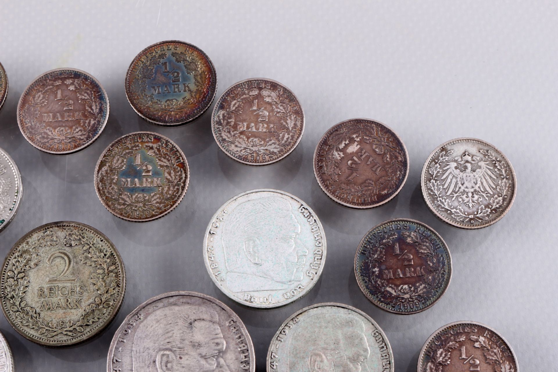 26 Silbermünzen - Deutsche Mark 1894-1939 Kaiserreich, 26 silver coins - German Mark 1894-1939 Empir - Bild 3 aus 6