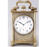 800 silver french carriage clock ca. 1930, La Rochette, Reiseuhr,