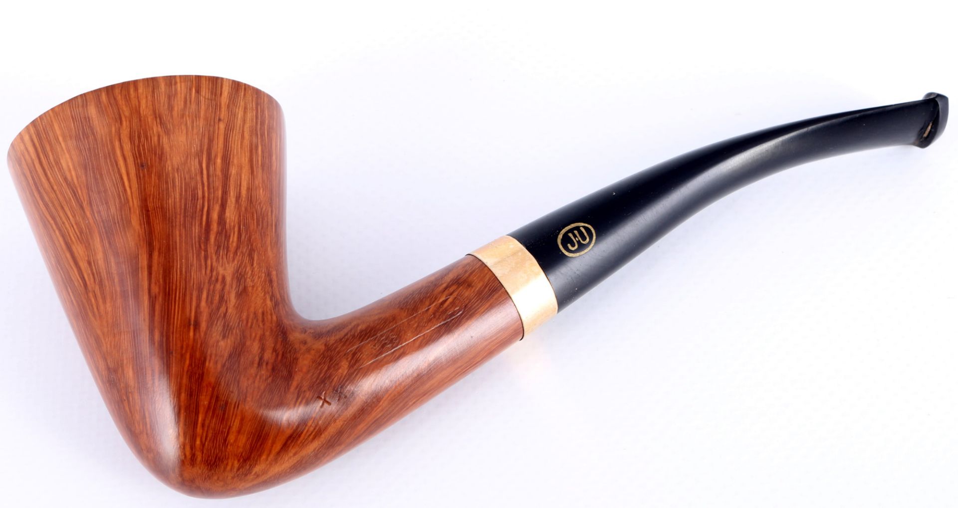 James Upshall tabacco pipe with 14K gold mount, Tabakpfeife mit 585 Gold,